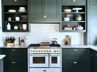 Chef Kitchen With Green Cabinetry